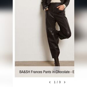 ba&sh - Franches Faux Leather Pants in Chocolate Dark Brown